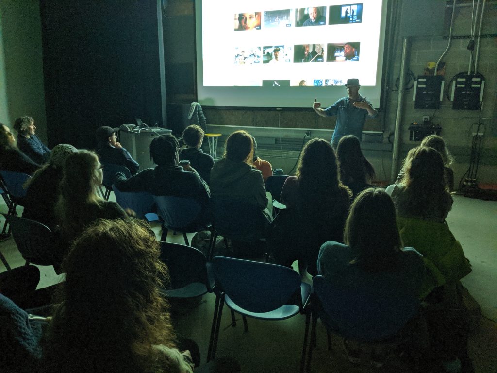 Elia Lyssy showing the films he has worked on
